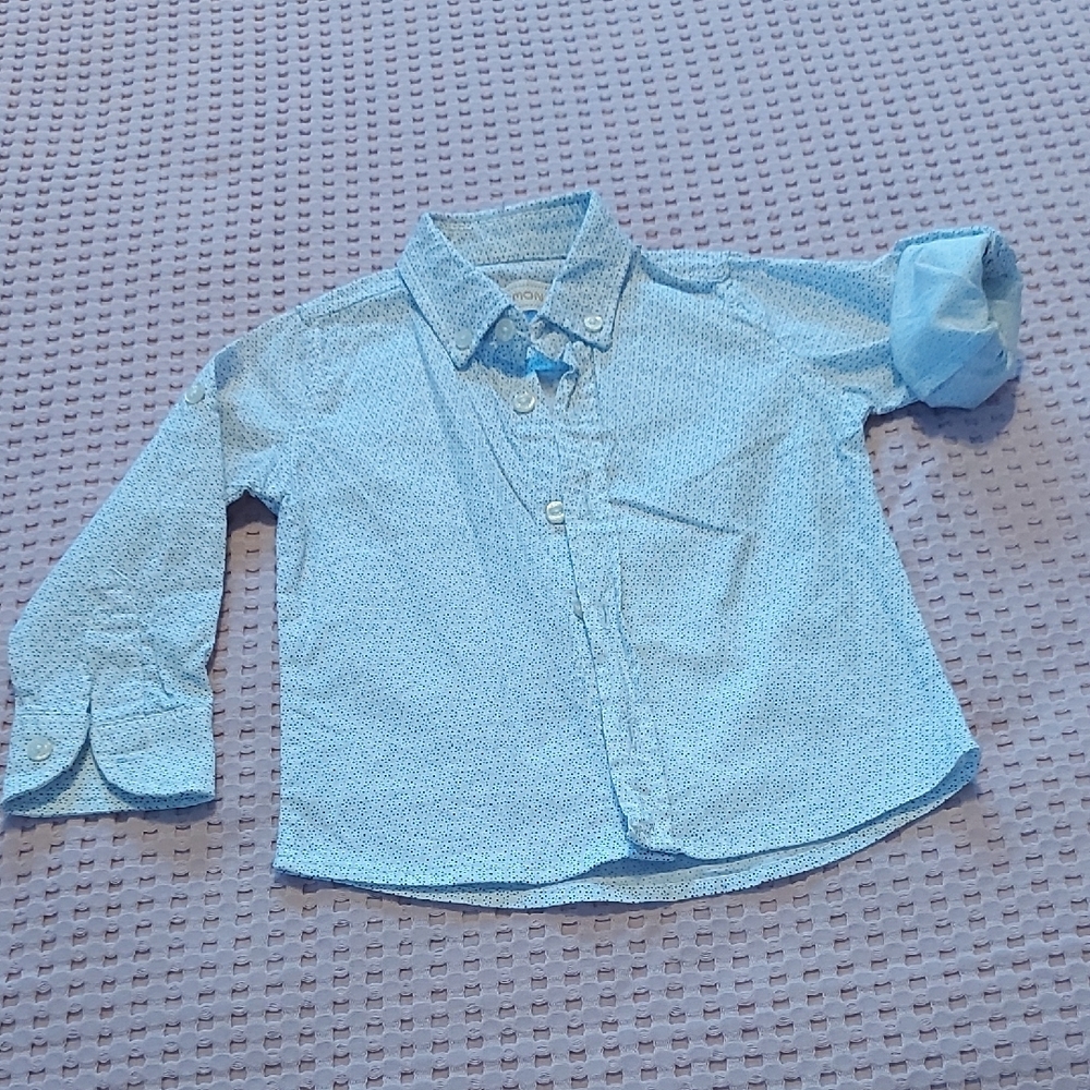 Lemon Blue Button Down Shirt Classic Cotton